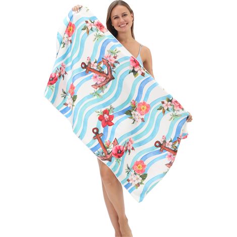 Strandtuch, ultrafeines, saugfähiges Strandtuch aus Fasern, bedrucktes Handtuch, Strandmatte