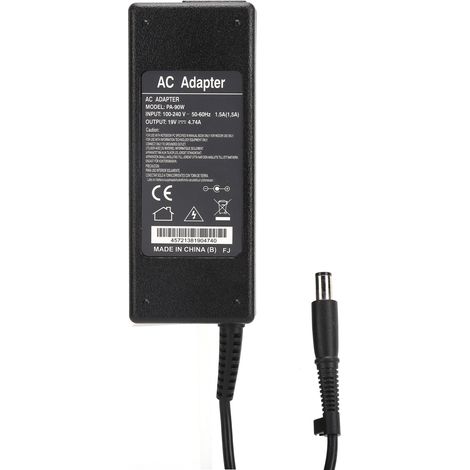 Adaptateur secteur pour ordinateur 19 V 4,74 A 90 W avec connecteur rond 7,4 x 5,0 mm / 0,3 x 0,2 pouce pour HP 100 V-240 V
