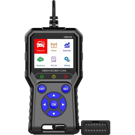 Professioneller OBD2-Scanner für Pkw, CAN-Diagnosescanner, liest und löscht Fehlercodes bei Fahrzeugen, die mit dem OBD2-Protokoll kompatibel sind (ab Baujahr 1996), Echtzeitdaten, mehrsprachig