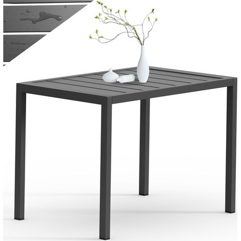 Mucola Gartentisch Aluminium Beistell Balkontisch rechteckig wetterfest Anthrazit Tisch Outdoor hitze- und wetterbeständig Terrassentisch (1/5)