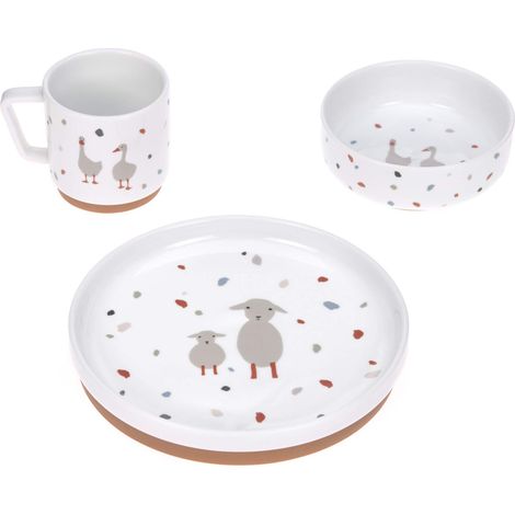 Service de table occasionnel assiette en porcelaine assiette bol tasse/Dish Set Porcelain Tiny Farmer Sheep/Goose (1/5)