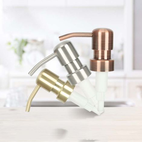 Seifenspender Pumpkopf  - Edelstahl Pumpaufsatz mit 28mm Gewinde als Ersatz Pumpe und Upcycling Seifen Spender zu Bauen (Weiß)