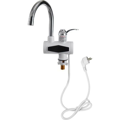 Waschtischarmatur Küchenarmatur Durchlauferhitzer Elektrischer Warmwasserbereiter LED-Anzeige EU-Stecker (1/4)