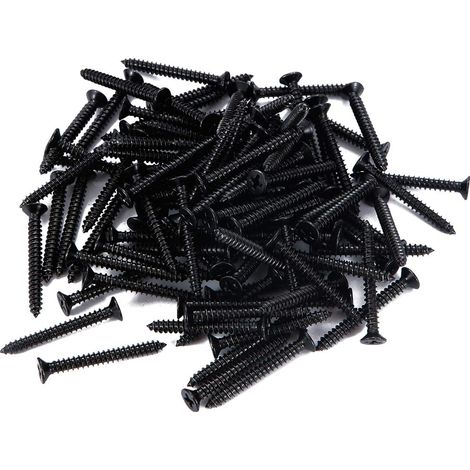 100 PCS Vis Inox 18-8 A2 Tête Fraisée Cruciforme PH Ø 4 x 30 mm noire Vis Autotaraudeuses, Inoxydable Oxyde Noir Bricolage Vis à Bois M4 (1/5)