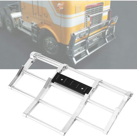 Pare-chocs avant en métal pour voiture/camion radiocommandé 1/14, accessoire compatible avec Tamiya King Hauler (argenté) (1/5)