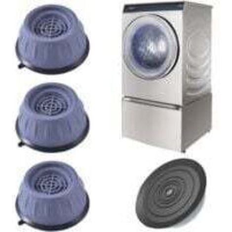 Patin Machine à Laver, 4 Pièces Pied Machine a Laver avec Patin en Caoutchouc, Pied Anti Vibration Machine a Laver pour Machines à Laver et Sèche-Linge, Patins Anti Vibration Lave Linge (1/4)