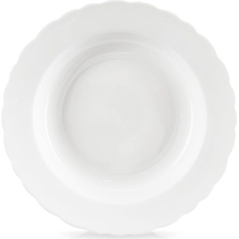 Assiette plate profonde en porcelaine Mona 24 cm, 350 ml (1/4)