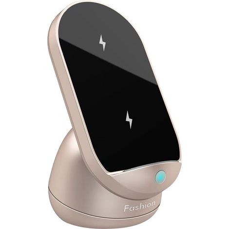 Neuer kabelloser 15-W-Schnellladeadapter für Smartphones, vertikal, tragbar, mit automatischer Ladeerkennung – Roségold (1/4)
