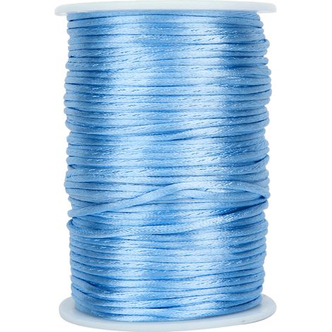 Cordon satin tressé en nylon 6,5 cm pour fabrication de bijoux noués chinois, fil DIY décoration artisanale bleu (1/5)