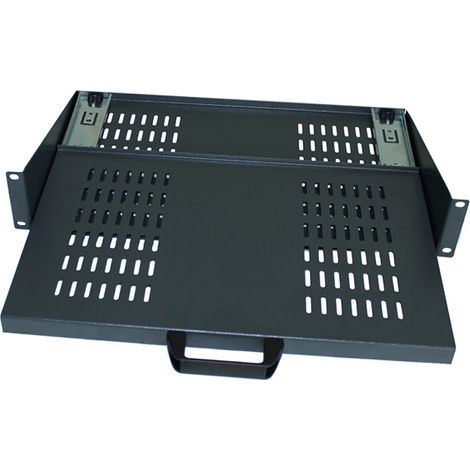 Etagère Noir 2U ventilé, prof. 280mm x , 10kg max. ( Prix pour 1 )