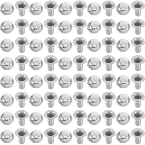 100 Pièces Rivets Métalliques Ronds de 6mm Soi-même (1/5)