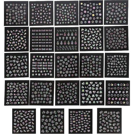 24 Blatt leuchtende Nagelsticker