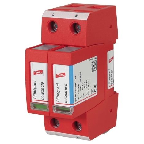 Descargador de sobretensión Dehn 40KA tipo 2 para redes monofásicas TT/TN 952110