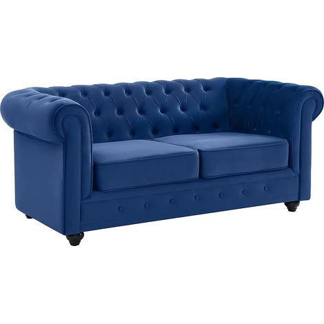 Divano 2 posti Velluto Blu reale - CHESTERFIELD (1/5)
