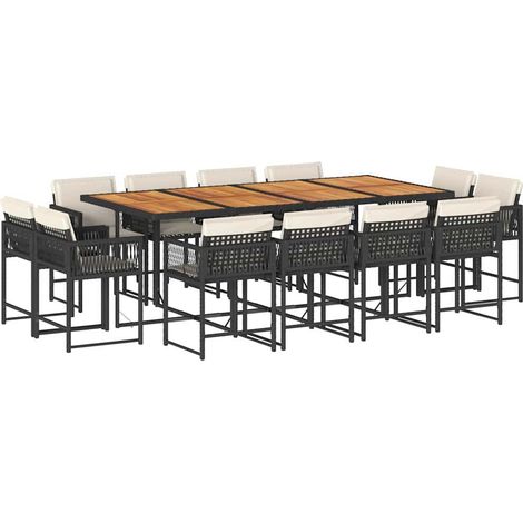 Maison Exclusive - Set comedor de jardín con cojines 13 pzas ratá