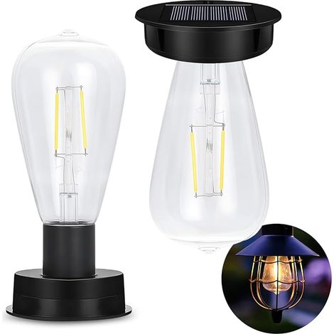Lot de 2 Ampoules Solaires de Rechange Étanches pour Lanterne Solaire Extérieur, 7cm Lampes Solaires de Rechange pour Extérieur pour Jardin, Décoration, Camping, Tente, Pêche (1/5)
