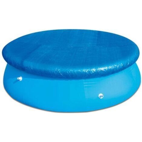 (Bleu - 183 cm) Bâche de piscine ronde imperméable avec attaches en corde, anti-poussière, facile à installer pour piscines gonflables (1/4)