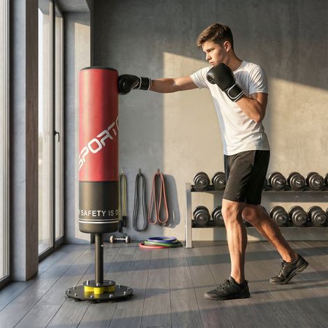 Saco de boxeo independiente de 135 cm, con 10 ventosas y amortiguadores, para adultos y adolescentes. (1/5)