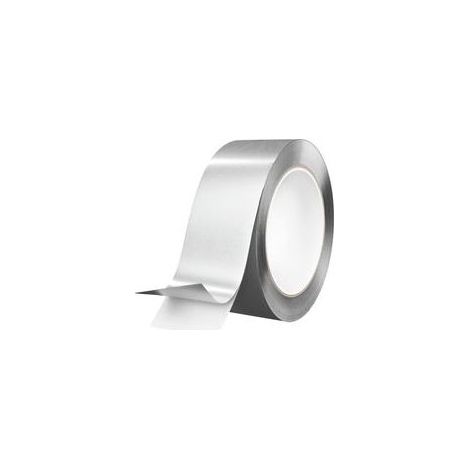 Lot de 10 rubans adhésifs en feuille d'aluminium de 2 mil d'épaisseur, avec doublure, résistant à 250 degrés, 15 m x 50 mm (argenté) (1/3)