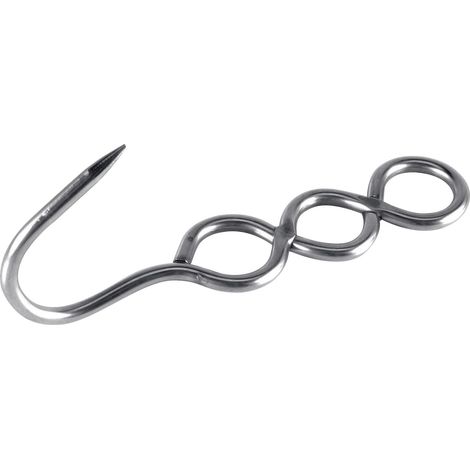 CROCHET EN ACIER INOX 304 POLI CROISE 3 TROUS - L2G