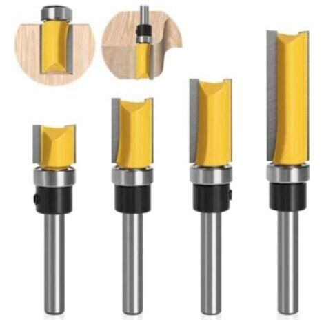 FENOPLASTICAUn ensemble de quatre fraises à queue de 1/4 de pouce, fraises à métaux, adaptées au travail du bois, au bois massif, outils de coupe professionnels, adaptées aux panneaux de particules, a (1/4)