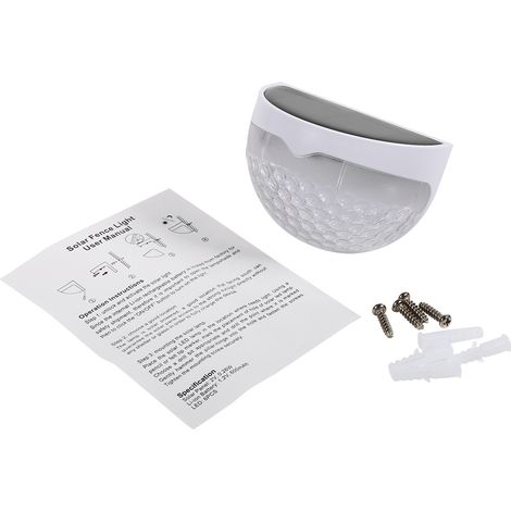 Lampe Murale Solaire LED Dôme - Étanche - Capteur Lumière Intégré - Pour Jardin Clôture Escalier Extérieur - 2 Pièces (1/5)