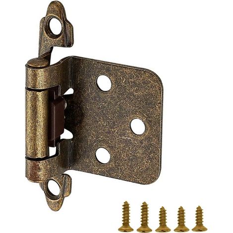 Paar Scharniere mit Schrauben, selbstschließend, Frontmontage für variable Küchenwandschranktüren (Antikbronze) (1/2)