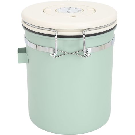 Boîte à café en acier inoxydable et plastique, élégante boîte hermétique pour café en grains et thé, 1,5 L, 12 x 15 cm (1/5)