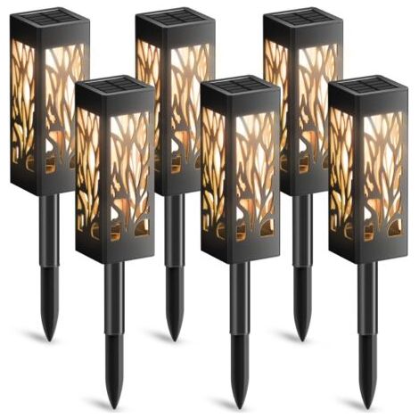 BUNTHAUS Lampe Solaire Exterieur Jardin, 6 Pièces Décoration Jardin Lanterne Solaire, IP65 Étanche Lumière Solaire Extérieure Auto On/Off pour Cour Outdoor Cour Pelouse