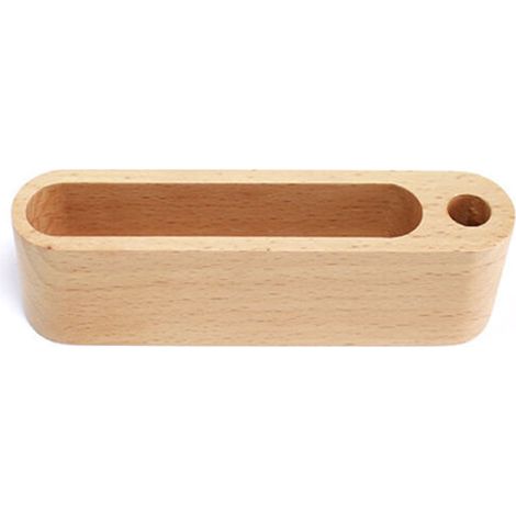Business Card Holder, Business Card Display Stand, Professional Wooden Business Card Organizer, with Pen Holder, for Office Work, Business Cards and Greeting Cards (Beech) (1/5)