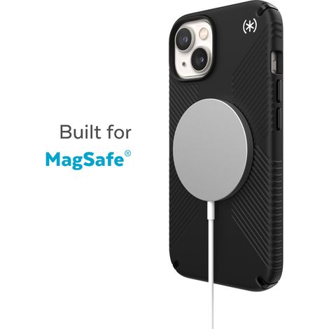 Étui Speck Presidio2 Grip MagSafe - Antidérapant pour iPhone 14 Plus (Noir / Noir / Blanc) (1/4)