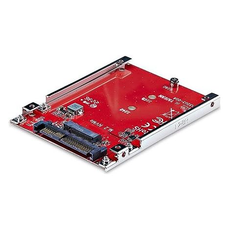 StarTech.com M.2 auf U.3 Adapter für M.2 NVMe SSDs, PCIe M.2 Laufwerk zu 2,5 Zoll U.3 (SFF-TA-1001) Host-Adapter/Konverter, M.2 SSD NVMe Gehäuse mit U3 Anschluss, TAA-konform - 2,5 Zoll Formfaktor