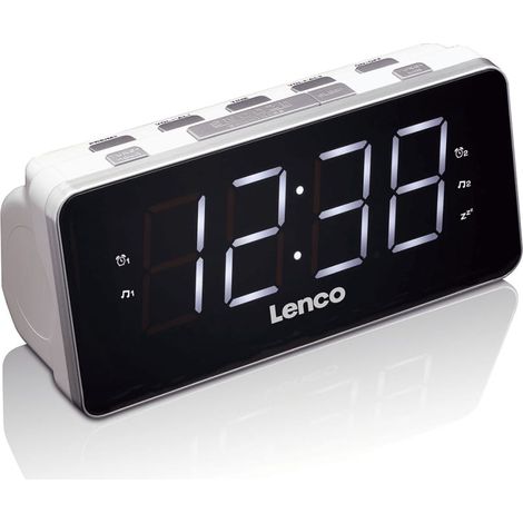 Lenco CR-18 radio despertador blanco moderno y ergonómico (1/2)