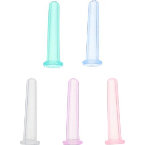 Lot de 5 ventouses en silicone pour les yeux, outils de thérapie par ventouses sous vide (couleurs assorties)-5.00X1.50X1.50CM