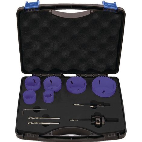 Jeu de scies cloches 10 pièces 22-68 mm profondeur de coupe 38 mm HSS-Co8 PROMAT