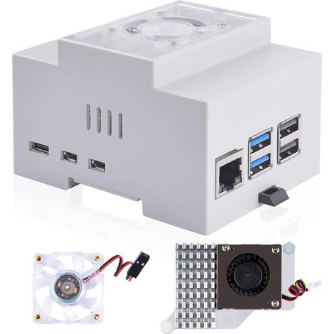 boîtier ABS sur Rail DIN avec Ventilateur de Refroidissement Actif, boîtier modulaire pour Panneaux électriques (1/5)