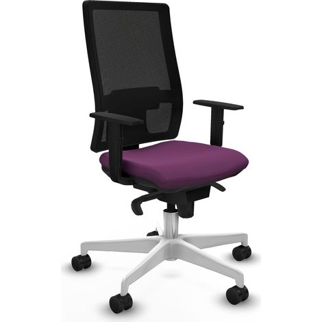 Horna sincro malla negra similpiel morado brazos 1D base blanca  ruedas 65mm nailon (1/5)
