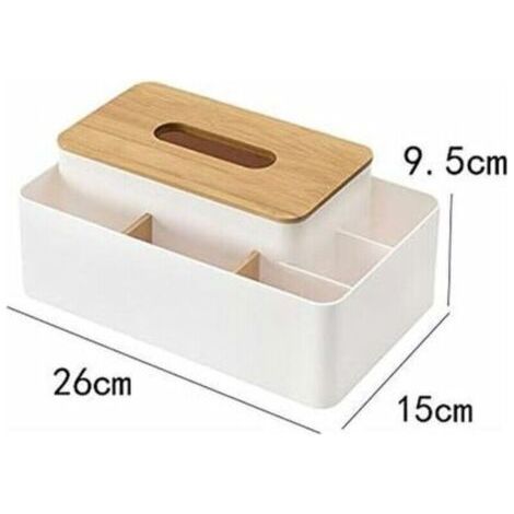 Boîte à Mouchoirs Multifonctionnelle,Boîte de Rangement pour Télécommande,Boîte de Rangement de Bureau Porte-télécommande pour Bureau Maison Voiture (1/3)
