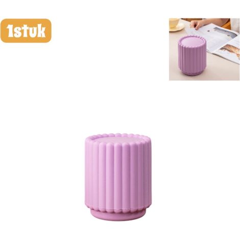 Mini poubelle de bureau et de cuisine à ouverture par pression avec motif tournesol couleur violette (1/5)