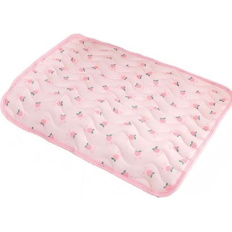 Colchoneta de verano para perros - Cama refrescante para perros - Comodidad durante el calor - Base de malla transpirable - 100 x 70 cm - Rosa (1/5)