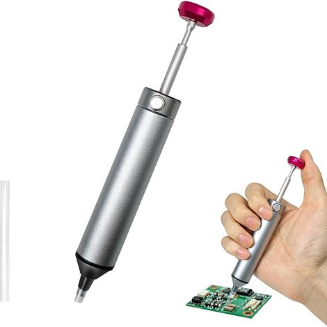 Aspirateur de soudure, outil d'aspiration de soudure, pompe à dessoudage pour la réparation de circuits imprimés et le remplacement de touches de clavier, outil manuel d'aspiration sous vide en alliag (1/4)