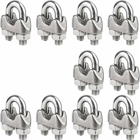 Serre-Câbles étrier M4 Pince en 304 Acier Inoxydable U-pinces M4 10pièces (1/5)
