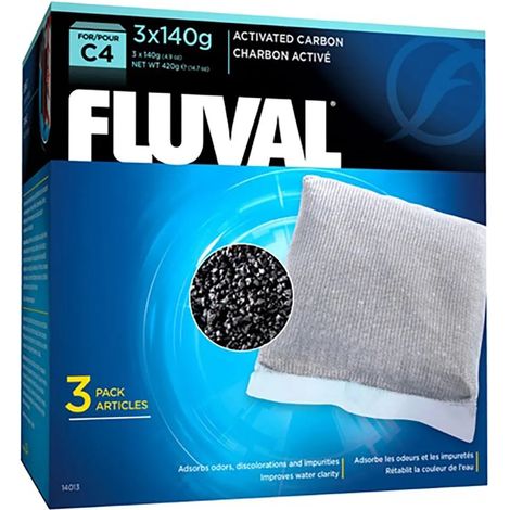Filtro a carbone attivo Fluval c4 3 sacchetti 140g