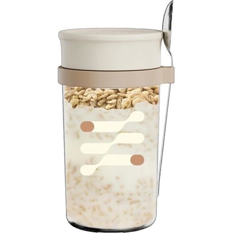 Gobelet à yaourt - Non spécifié - 500ml - Verre - Réutilisable - Couvercle hermétique (1/4)