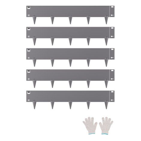 Rasenkante, 5er-Set, 990x207x1,5 mm, rostbeständige Beeteinfassung aus Metall, Beetumrandung, Raseneinfassung, einfach zu installieren, Trennwand für Blumenbeete, Hofwege Dunkelgrau (1/5)