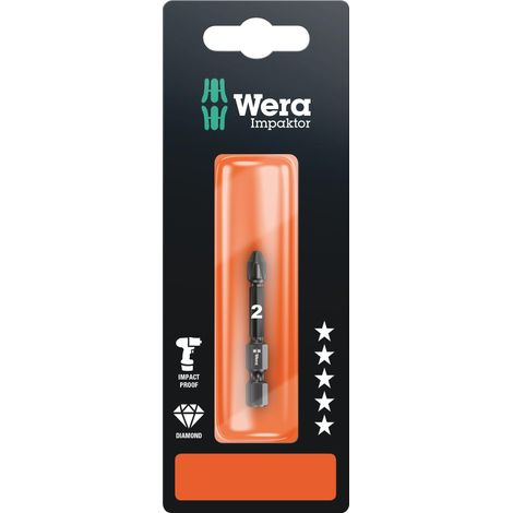 Wera 855/4 IMP DC SB SiS 05073961001 Inserto a Croce PZ 2 Acciaio per utensili rivestimento di diamante F 6.3 1 pz. (1/5)