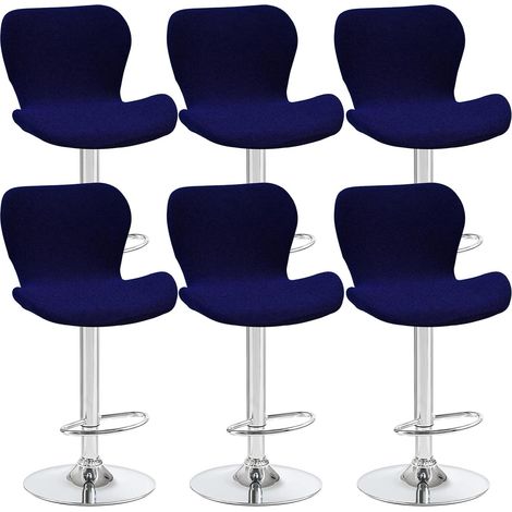 6er-Set Bezüge für gebogene, drehbare Barhocker, Marineblau, 40 x 30 x 30 cm, für Barstühle mit niedriger Rückenlehne, ideal für Theken, Bars und Küchen (1/5)