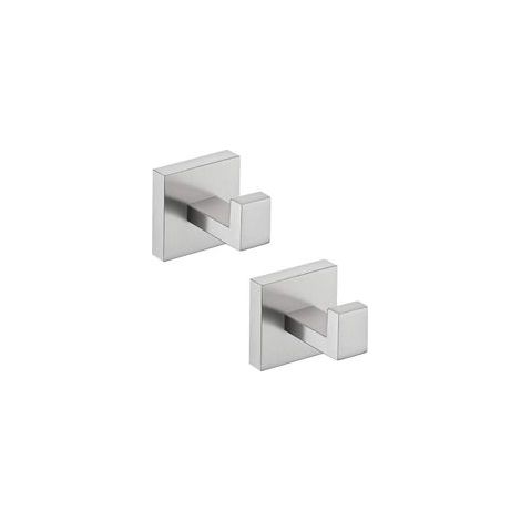 JSSEVN- Crochet Mural Porte-serviettes Salle de Bain Murale Crochets Acier Inoxydable SUS304 Patère Support Pour Cuisine Accroche 2 crochets Brossé GROOFOO (1/5)