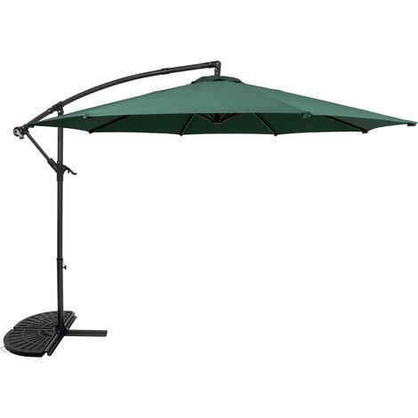 Cantilever Parasol 3m With Half Fan Base – Green (1/5)