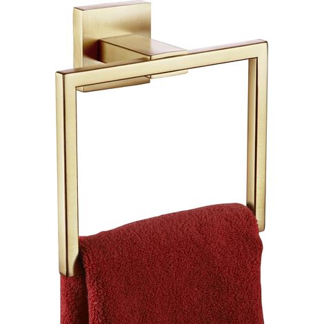 Anneau porte-serviette — Support mural en acier inoxydable pour serviette de bain et de douche — Salle de bain et toilettes — Finition Or brossé